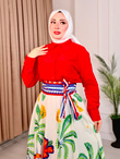 Ra4468c-Poplin Ravella Etekli Takım-Karışık Renkli