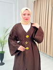 Rabia5578-Milano Vual Pantolonlu Takım-Koyu Kahverengi