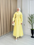 Rb2355-Gofre Elbise-Sarı
