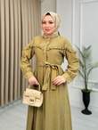Rb2355-Gofre Elbise-Yeşil