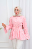RB2633-Brode Geniş Kollu Gömlek-Pembe