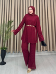 Rb3625-Dantel İkili Takım-Bordo