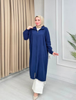 Rb3678-Tensel Uzun Fermuarlı Kap-Lacivert
