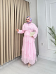 Rb4363-Lina Vual Etekli Takım-Açık Pembe