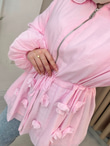 Rb6743-Vual Biye Kemerli Tunik-Pembe
