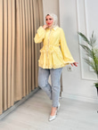 Rb6743-Vual Biye Kemerli Tunik-Sarı