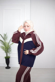 Rb7612-Tensel Biye Kemerli Pantolonlu Takım-Mürdüm