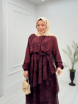 Rb8840-Stella Elbise-Bordo