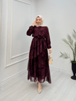 Rb8840-Stella Elbise-Bordo