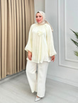 Rc2436-Astarlı Jakar Gömlek-Sarı