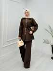 Rv2678-Pantolon Takım-Kahverengi