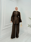 Rv2678-Pantolon Takım-Kahverengi