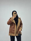 Rx2321-İçi Kürklü Kaban-Kahverengi