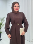Rx2789-Şık Elbise-Kahverengi