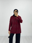 Rx3466-Baklava Desenli Kazak-Bordo