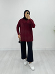 Rx3466-Baklava Desenli Kazak-Bordo