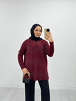 Rx3466-Baklava Desenli Kazak-Bordo