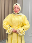 Şd6790-Esila Vual Elbise-Sarı