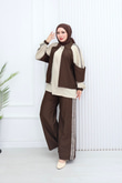 Sr5579c-Vual Cepli Fermuarlı Pantolon Takım-Kahverengi