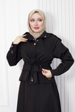 Şx6489-Adriana Kumaş Etekli Takım-Siyah