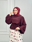 Wb4464-Puantiye Etek Takım-Bordo