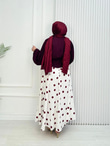 Wb4464-Puantiye Etek Takım-Bordo