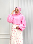 Wb4464-Puantiye Etek Takım-Pembe