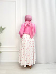 Wb4464-Puantiye Etek Takım-Pembe
