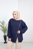 Wb6382-Kruvaze Tasarım Sweat-Lacivert