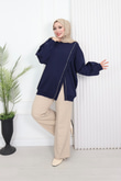 Wb6382-Kruvaze Tasarım Sweat-Lacivert