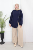 Wb6382-Kruvaze Tasarım Sweat-Lacivert