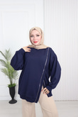 Wb6382-Kruvaze Tasarım Sweat-Lacivert