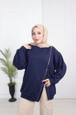 Wb6382-Kruvaze Tasarım Sweat-Lacivert