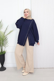 Wb6382-Kruvaze Tasarım Sweat-Lacivert