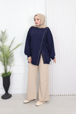 Wb6382-Kruvaze Tasarım Sweat-Lacivert