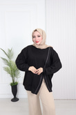 Wb6382-Kruvaze Tasarım Sweat-Siyah