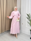 Yb2568-Alaska Vual Elbise-Pembe
