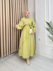 Yb2568-Alaska Vual Elbise-Yeşil
