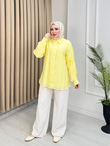 Yf2174-Lilya Fırfır Detaylı Gömlek-Sarı