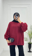 Yx5071-Basic Oversize Kazak-Bordo