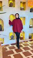 Yx5071-Basic Oversize Kazak-Bordo