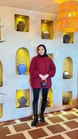 Yx5071-Basic Oversize Kazak-Bordo