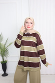 Zr8327-Çizgili Oysho Pantolon Takım-Yeşil