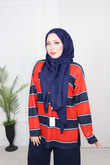 Zr8327-Çizgili Oysho Pantolonlu Takım-Lacivert