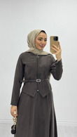 Zx5758-Denila Etekli Takım-Kahverengi