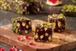 SPECIAL DELIGHTSSPECIAL TURKISH DELIGHT WITH  POMEGRANATE FLAVOR AND PISTACHIO COVERED WITH PISTACHIO SILVERS