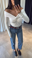 Beyaz Vınca Bodysuıt