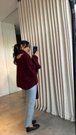 Bordo Alfios Atkı Detaylı Triko