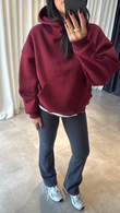 Bordo Caprea Kapüşonlu Sweat