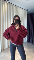 Bordo Caprea Kapüşonlu Sweat